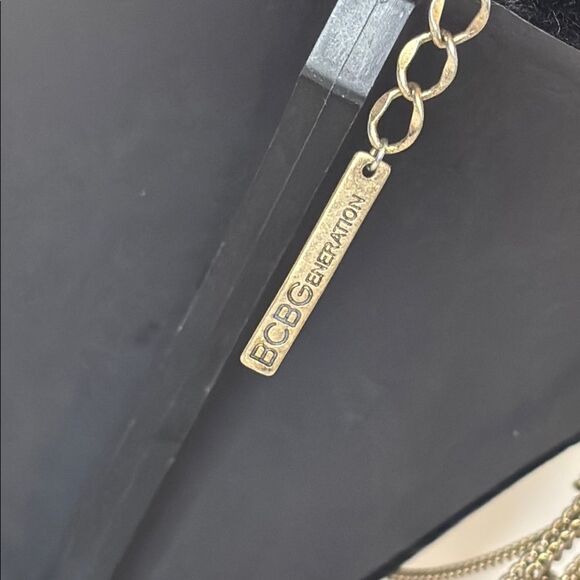 BCBG Generation Gold Tone Multi-Layer Chain Statement Bib Necklace 17” - Picture 5 of 6